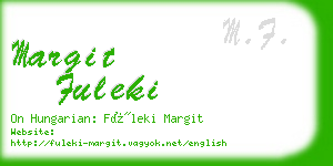 margit fuleki business card